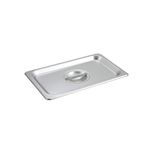 Winco SPSCQ 1/4” Size Stainless Steel Solid Steam Table / Hotel Pan Cover - VRS Restaurant Equipment & Supply Store