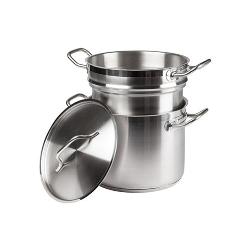 Winco SSDB-12 12 Qt Stainless Steel Double Boiler With Cover