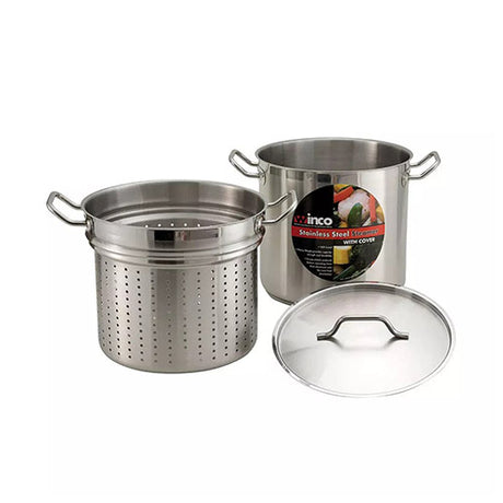 Winco Stainless Steel Steamer/Pasta Pot - VRS Restaurant Equipment & Supply Store