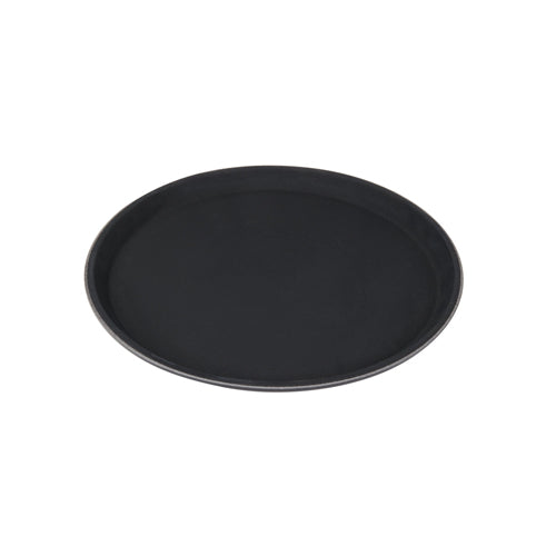 Winco TFG-14K 14″ Round Non-Slip Black Serving Tray - VRS Restaurant Equipment & Supply Store