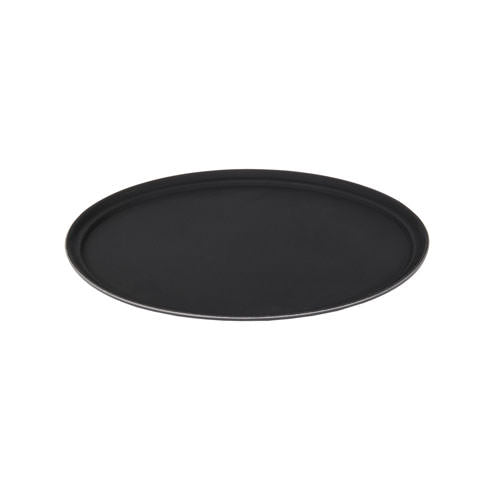 Winco TFG-2622K 26″ X 22″ Oval Non-Slip Black Serving Tray - VRS Restaurant Equipment & Supply Store