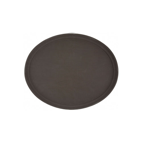 Winco TRH-2722 22″ x 27″ Easy Hold Oval Brown Rubber Lined Plastic Tray - VRS Restaurant Equipment & Supply Store