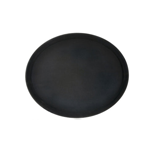 Winco TRH-2722K 22″ x 27″ Easy Hold Oval Black Rubber Lined Plastic Tray - VRS Restaurant Equipment & Supply Store