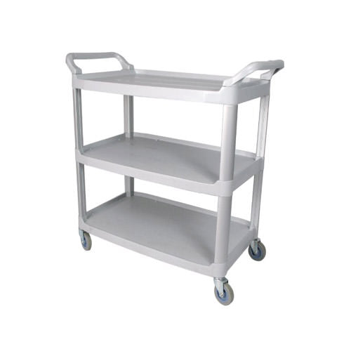 Winco UC-2415G 16″ x 32″ Plastic 3 Shelf Utility Cart Grey - VRS Restaurant Equipment & Supply Store