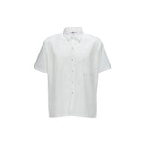 Winco UNF-1W White Poly-Cotton Blend Short Sleeved Chef Shirt - VRS Restaurant Equipment & Supply Store