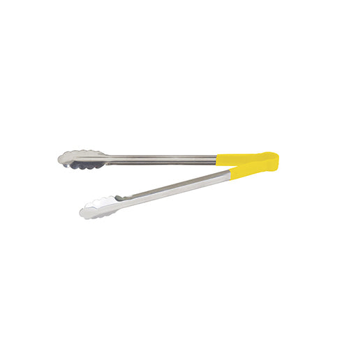 Winco UTPH-16Y 16″ Yellow Heat Resistant Utility Tong - VRS Restaurant Equipment & Supply Store