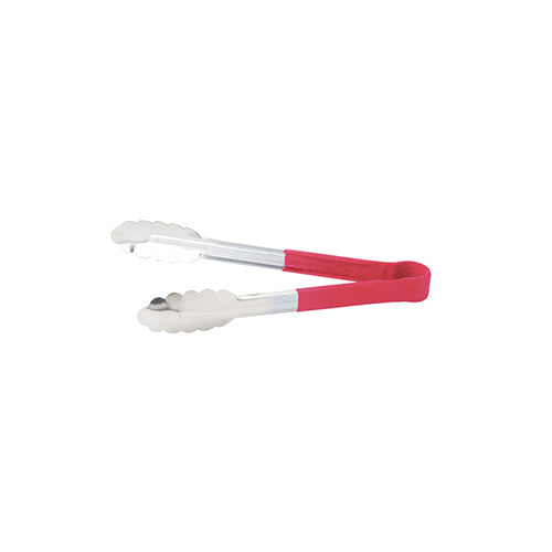 Winco UTPH-9R 9″ Red Heat Resistant Utility Tong - VRS Restaurant Equipment & Supply Store