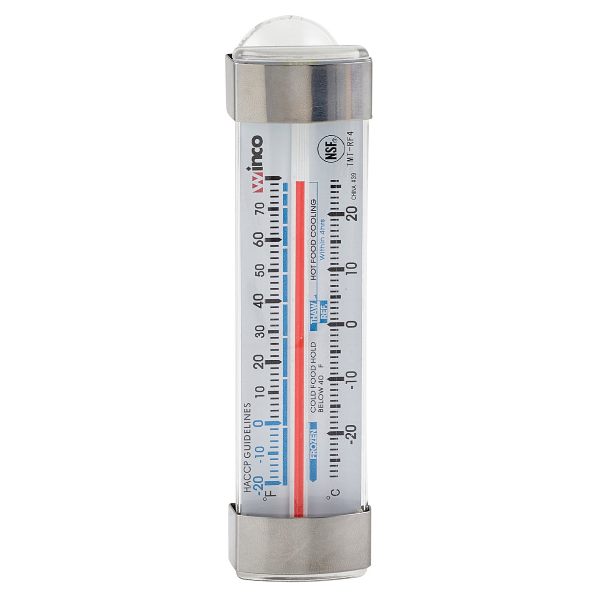 Winco TMT-RF4 - Refrigerator/Freezer Thermometer, Suction Cup