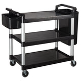 Winco UC-3019K - 3-Tier Utility Carts with Brakes - Black, 40-3/4L x 19-1/2W x 37-3/8H