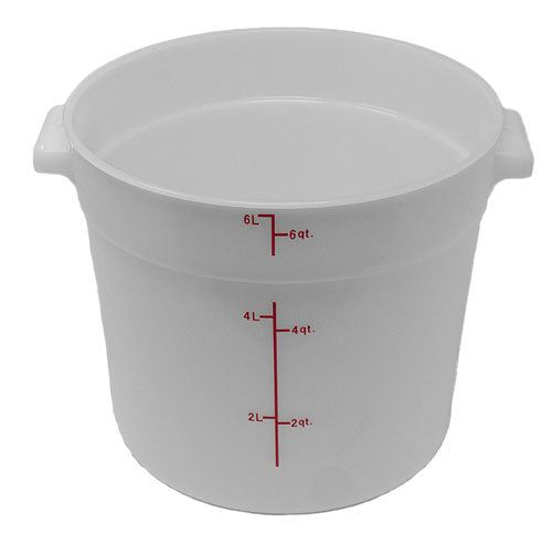 Omcan 6-QT Polypropylene White Round Food Storage Container