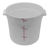 Omcan 6-QT Polypropylene White Round Food Storage Container