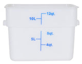 Omcan 12 QT Polypropylene White Square Food Storage Container