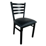 Omcan Metal Ladder Back Chair with Black Finish (Frame Only) - 47594