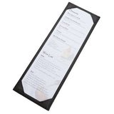 Winco LMS-414BK - Single-View Menu Cover - Black, 4-1/2" x 14"