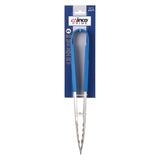Winco UTSH-12B - Winco Prime 12" Stainless Steel Utility Tongs with Blue Silicone Handle
