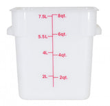 Omcan 80190 - 8 qt Polypropylene White Square Food Storage Container