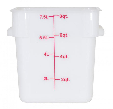 Omcan 80190 - 8 qt Polypropylene White Square Food Storage Container