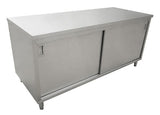Omcan 44188 - 24″ x 72″ Stainless Steel Worktable With Cabinets and Sliding Door