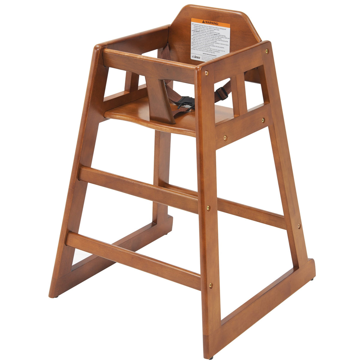 Winco CHH-104 - Wooden High Chair, Knocked Down - Walnut