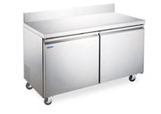 Omcan 47″ Two Door Worktop Refrigerator with Backsplash 11 cu.ft. (320 Liter) Capacity