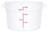 Omcan 80234 - 12 qt Polypropylene White Round Food Storage Container