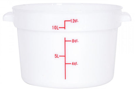 Omcan 80234 - 12 qt Polypropylene White Round Food Storage Container