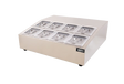 Omcan 47862 - 28″ Countertop Refrigerated Prep Rail with 8 x GN 1/6 Pans Capacity