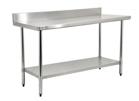 Omcan 22078 - 24" x 24" Stainless Steel Work Table with 4" Backsplash