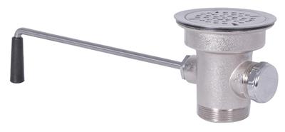 BK Resources BK-LWR-2 Twist Handle Lever Drain Waste Valve, Standard, Nickel Plated, 3-1/2" Opening