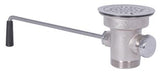 BK Resources BK-LWR-2 Twist Handle Lever Drain Waste Valve, Standard, Nickel Plated, 3-1/2" Opening