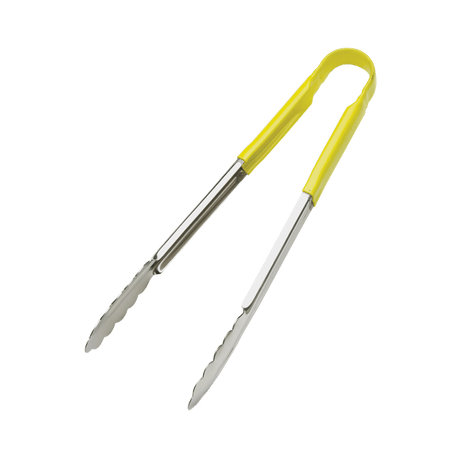 Browne 5512YL Yellow Colour-Coded Tongs, 12 in, Stainless Steel - product image