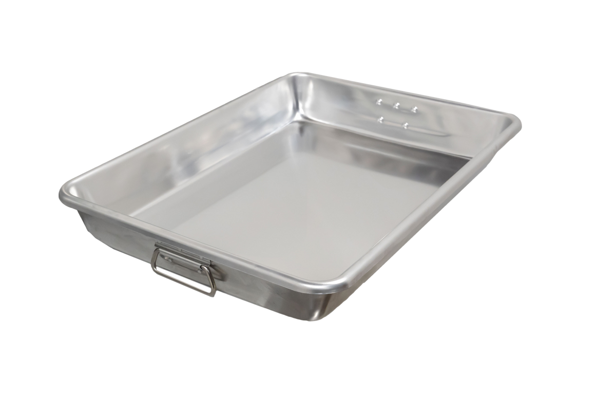Omcan 18" x 26" x 3-1/2" 12-Gauge (2.0 mm) Heavy-duty Aluminum Baking/Roasting Pan with Handles 81209
