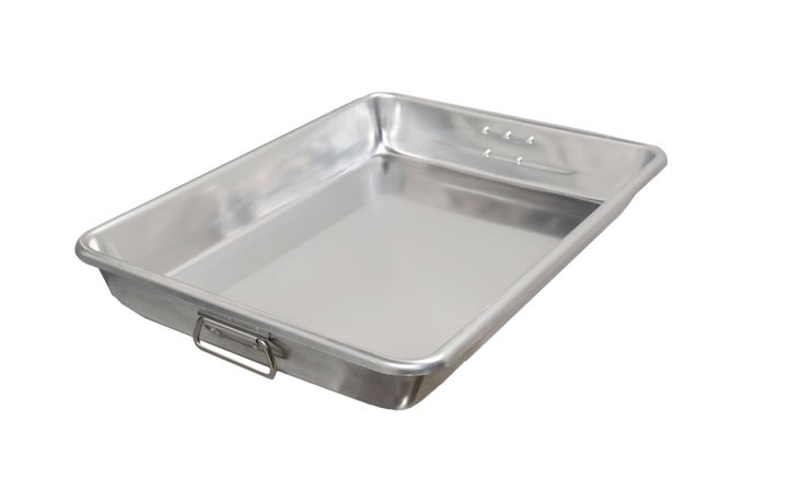 Omcan 18" x 26" x 3-1/2" 12-Gauge (2.0 mm) Heavy-duty Aluminum Baking/Roasting Pan with Handles 81209