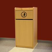Omcan Trash Receptacle for 36 Gallon Bin – Natural Wood