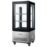 Omcan 26″ Refrigerated Display Case with Four-Sided Glass 59″ Tall, 9.53 cu.ft. (270 Liter)
