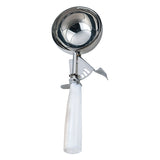 Omcan 4 2/3 oz Ice Cream Disher with White Plastic Handle (Size 6)