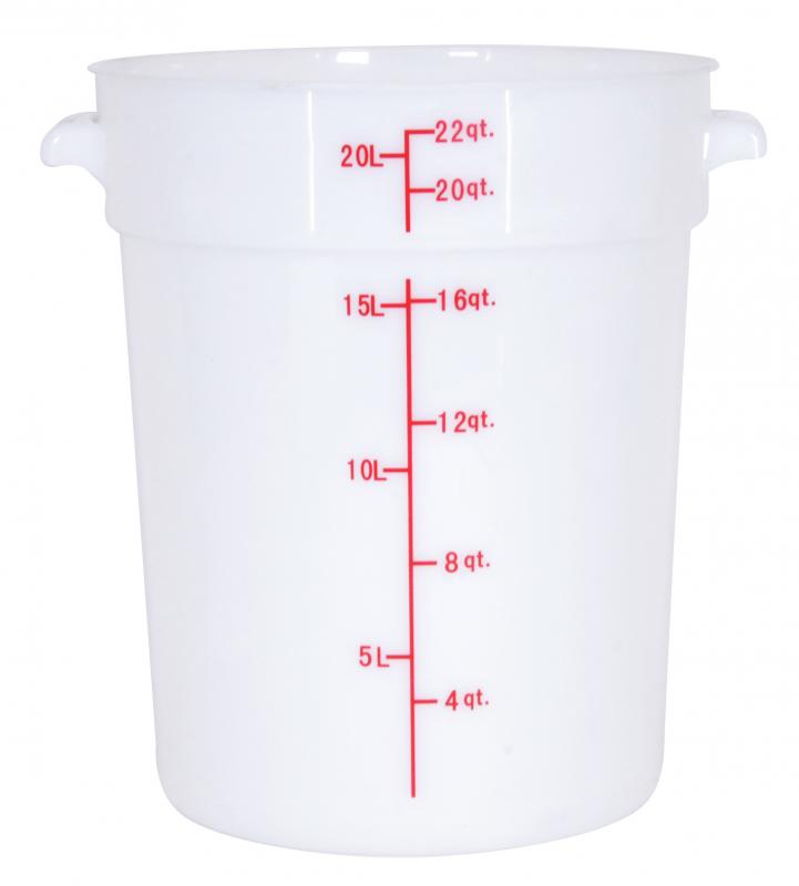 Omcan 80235 - 22 qt Polypropylene White Round Food Storage Container