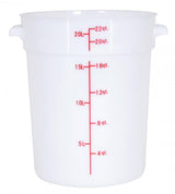 Omcan 80235 - 22 qt Polypropylene White Round Food Storage Container
