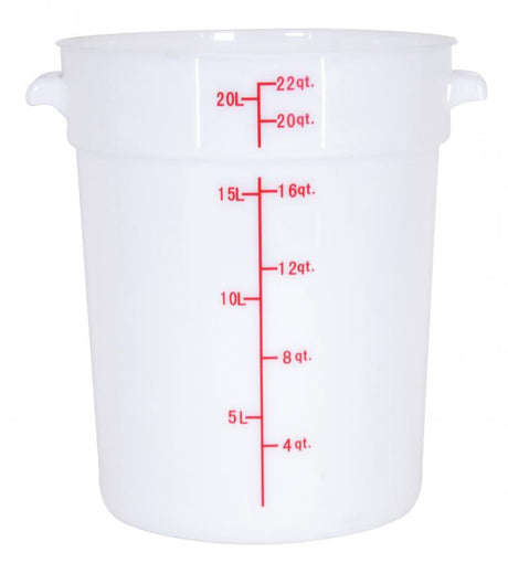 Omcan 80235 - 22 qt Polypropylene White Round Food Storage Container