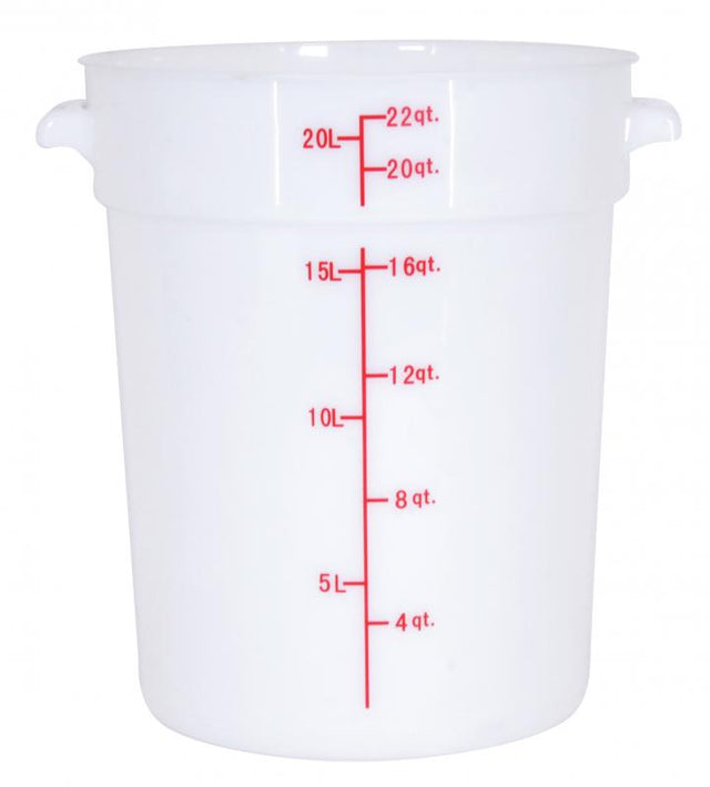 Omcan 80235 - 22 qt Polypropylene White Round Food Storage Container