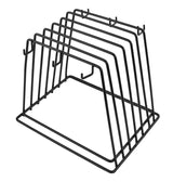 Omcan 80128 - Vinyl Coated Black Cutting Board Rack with 6 Slots for Cutting Board Brushes