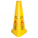 Winco WCS-27T - Wet Floor Caution Sign, Cone-shaped, Yellow