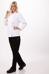 Chef Works CWLJ-WHT-S - Marbella Women's Chef Coat, White, Small