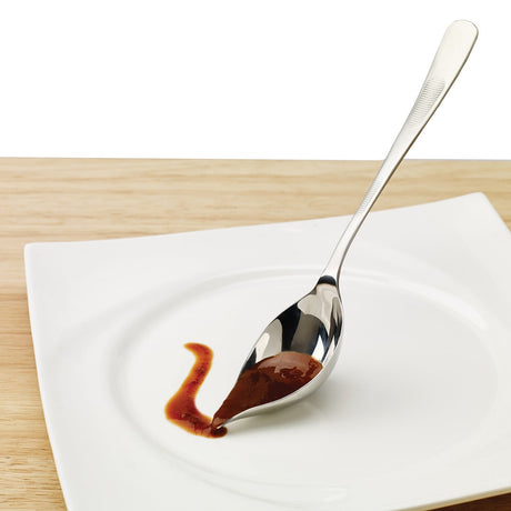 Winco SPS-TS8 - 8" Drizzling Plating Spoon with Tapered Spout