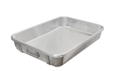 Omcan 24" x 18" x 4" 10-Gauge (2.5 mm) Heavy-duty Aluminum Double Roaster Pan with Straps and Handles 81206