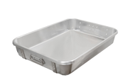 Omcan 24" x 18" x 4" 10-Gauge (2.5 mm) Heavy-duty Aluminum Double Roaster Pan with Straps and Handles 81206