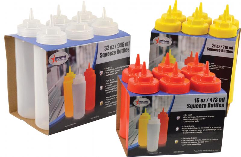 Omcan 40469 - 16 oz Red Ketchup Condiment Squeeze Bottle - BPA Free