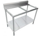 Omcan 41281 - 30" x 72" Solid Poly Top Table with 6" Backsplash