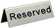 Omcan 80013 - 4 3/4" x 1 3/4" Stainless Steel 'Reserved' Sign