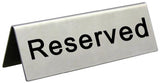 Omcan 80013 - 4 3/4" x 1 3/4" Stainless Steel 'Reserved' Sign
